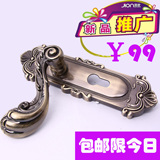 【五一全国99包邮】机械五金门锁/卧室内房门执手锁具/欧式仿古铜