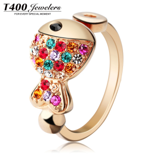 T400 开口戒指 水晶戒指 女韩版 可爱 小饰品 小丑鱼 生日礼物