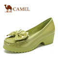 Camel 骆驼 头层牛皮/真皮 1003004 时尚蝴蝶结 甜美休闲女款单鞋