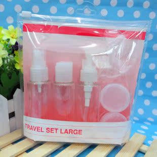  旅行必备透明PVC洗漱包 分装瓶各类配件 PVC洗漱袋组合旅游套装