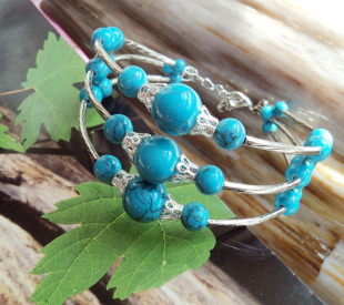  云南西藏尼泊尔民族复古饰品批发 个性藏银藏饰绿松石手链SL241