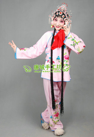 京剧豫剧戏曲服装 粉色小姐戏服丫鬟衣 袄裙裤