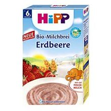 德国进口喜宝HIPP 有机婴儿草莓高钙补铁米粉/奶糊+益生菌 6预定