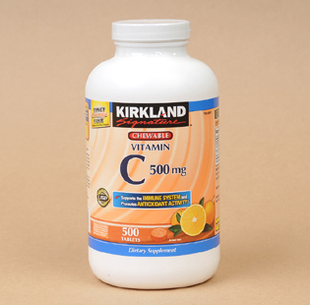  美国 可兰Kirkland 纯天然维生素C VC 500mg 500粒 橙味咀嚼片