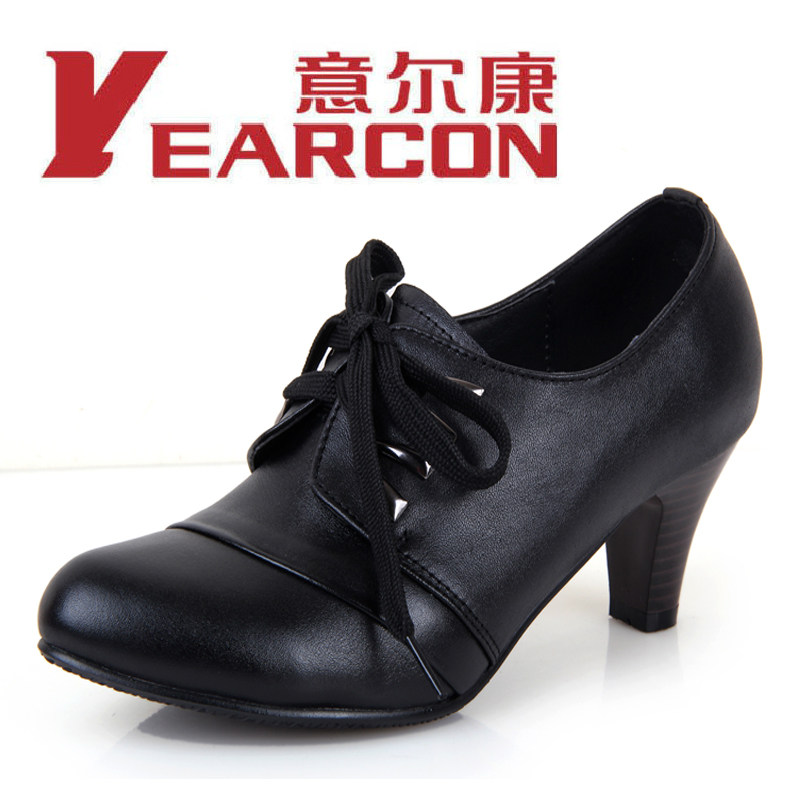 意爾康 女鞋 正品 2012秋款真皮高跟鞋熟女時尚單鞋 女媽媽鞋