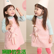 现货特价！ 韩国童装2011最新款女童冬装 儿童背心裙女童连衣裙