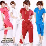 清仓运动服套装女夏短裤纯棉显瘦adidas三叶草运动套装女夏款半袖