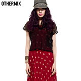 七格格【OTHERMIX】纯黑色锦纶网格T恤 女 带口袋(不含内搭背心)