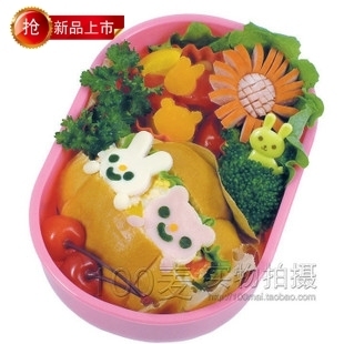  特价欢乐熊 兔兔饭团模具12件套装 便当寿司模具 日本设计美食DIY
