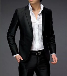  DanSier新款男士新郎礼服西服 韩版修身男西装时尚休闲套装 婚礼