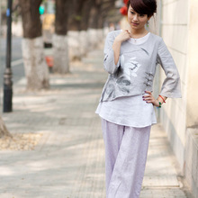 叶叶心心民族风手绘衬衫女长短袖2012春装新款女装复古中国风预售