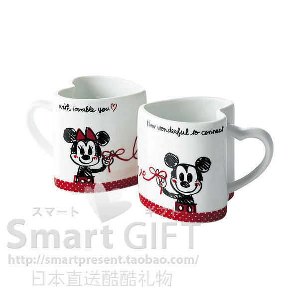 迪士尼Mickey米奇鼠米妮鼠爱心情侣对杯 情人节礼物 迪士尼Mickey米奇鼠米妮鼠爱心情侣对杯 情人节礼物
