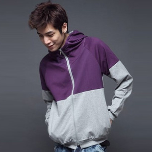  春装新款男装韩版男士上衣服潮流时尚休闲开衫连帽卫衣外套