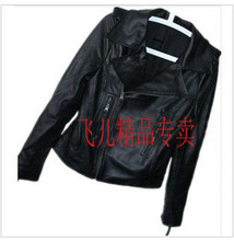 大S款 同款外贸<span class=H>原单</span> 黑色真皮短款<span class=H>机车</span>皮衣拉链YKK 女款秋装外套