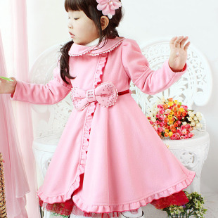  崎珞花童装 女童冬装连衣裙子 冬装新款儿童公主裙子驾到韩版