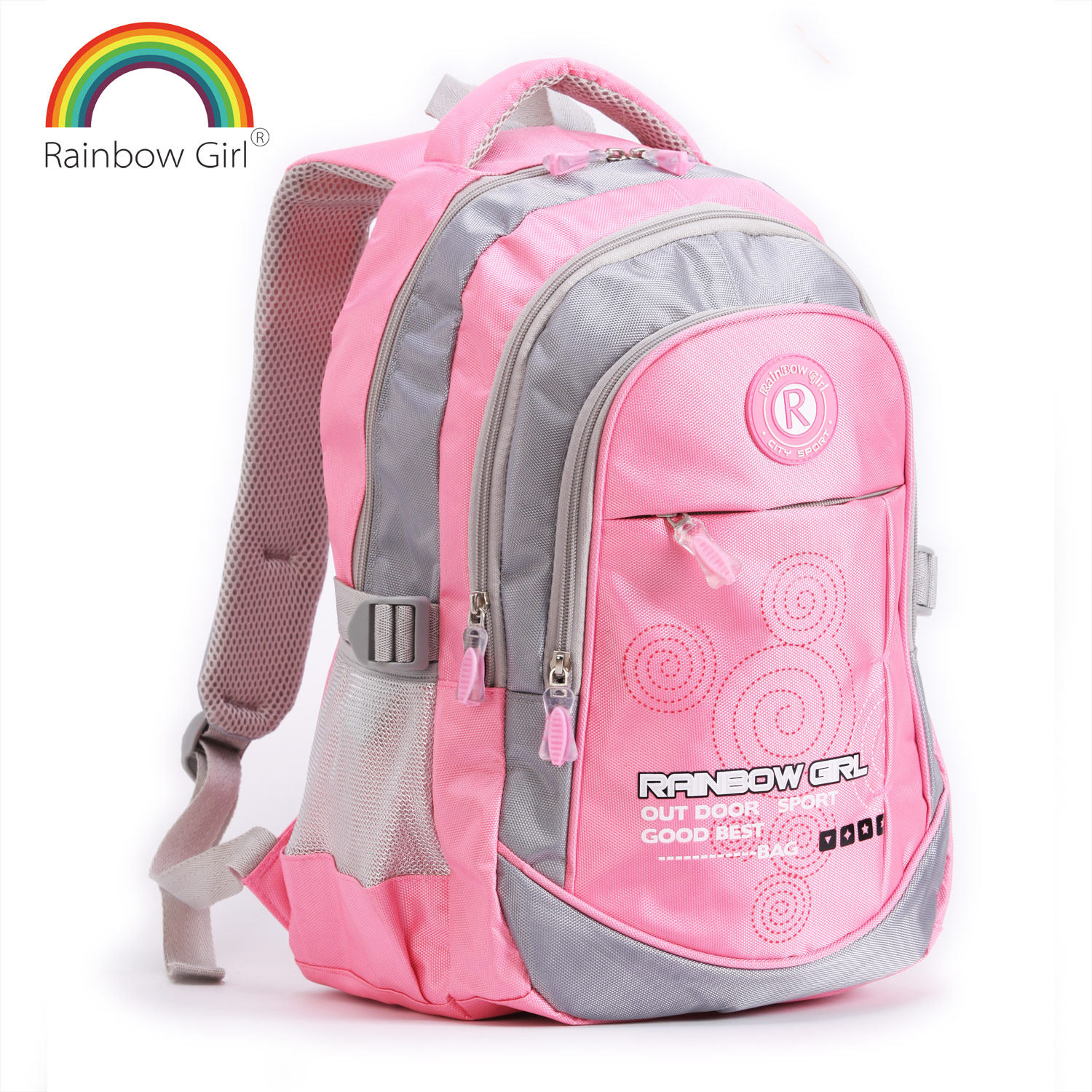 Bulk schoolbag 包邮 genuine Rainbow Girl boy shoulder lightening schoolbag children waterproof