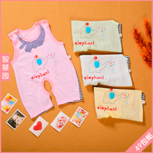 新品 智慧园 纯棉宝宝哈衣 新生儿宝宝爬服 婴儿连体衣 夏 韩版
