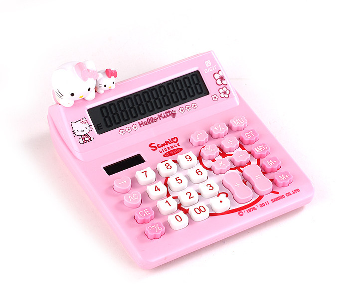 特价Hello kitty卡通立体可爱计算器公仔造型精美太阳能计算器520