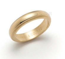 Tiffany anillos de plata esterlina borde grados sencillo anillo de oro brillante par de joyas anillo, dos anillos de pareja