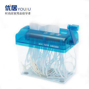 时尚办公 高品质桌面台式手摇碎纸机 迷你手动碎纸机 470g