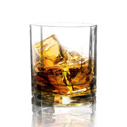 莱珍斯直身八角威士忌酒杯300ml玻璃杯水杯果汁杯烈酒杯古典杯
