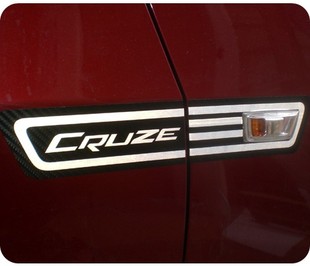 雪佛兰科鲁兹专用车贴前后车标改装 克鲁兹碳纤维标志转向灯贴纸