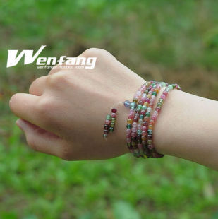  独家订制碧玺！超美冰种天然碧玺手链 糖果色216颗碧玺佛珠 旺夫