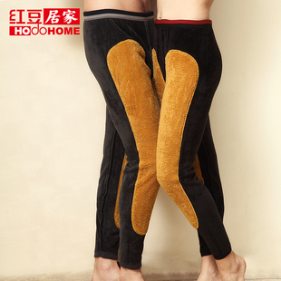  秋冬情侣保暖裤红豆居家男/女士加厚加绒保暖裤羊毛竹炭纤维长裤
