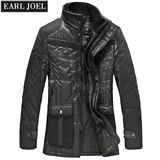 EJ男装 2011新品 双领保暖可脱卸 商务男中长款棉衣外套K1806