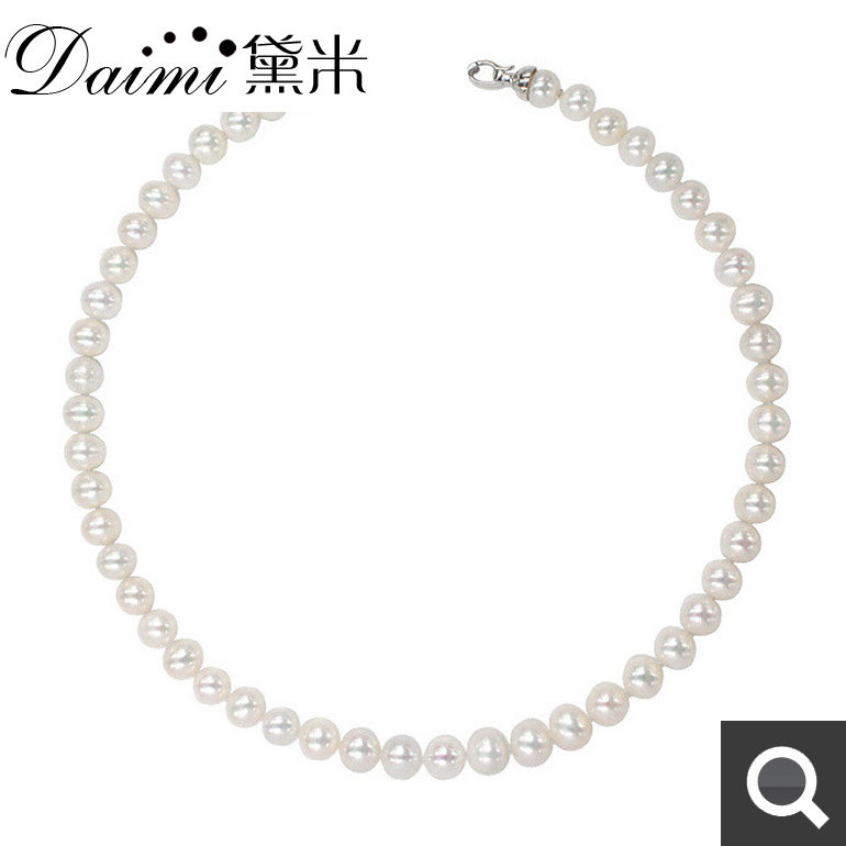 黛米珠宝 9-10mm 大颗 强光 天然珍珠项链正品 女 高档包装