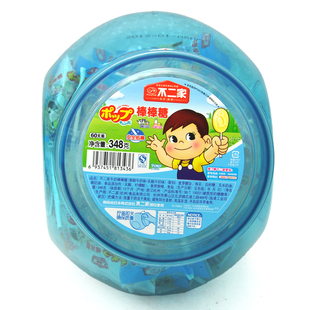  不二家糖果零食 牛奶棒棒糖60支罐装 桶装香醇牛奶味+乳酸牛奶味