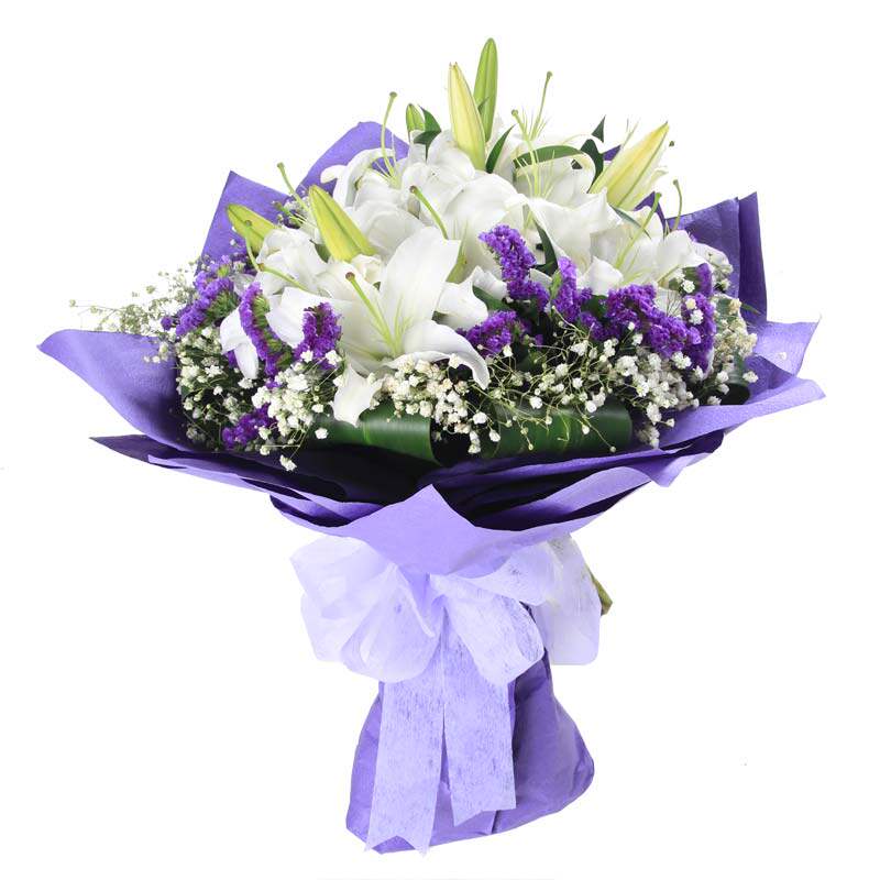 百合花束 鲜花速递全国南昌鲜花泉州花店送花大连鲜花徐州 花集