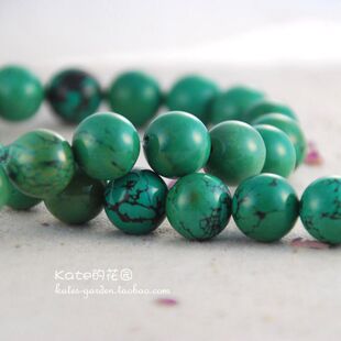  天然绿松石圆珠4-25饰品配件DIY手链项链藏式佛珠手工串珠散隔珠