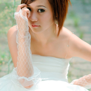 Qingguo wedding dress Bridal Accessories Bridal Gloves Lace Gloves S001