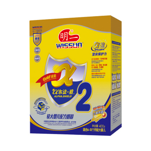  【特价刮码】明一a尔法盾婴儿奶粉2段 幼儿奶粉二段牛奶粉400g