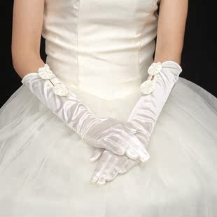 XI Xian bridal wedding accessories gloves, bow satin gloves ST99