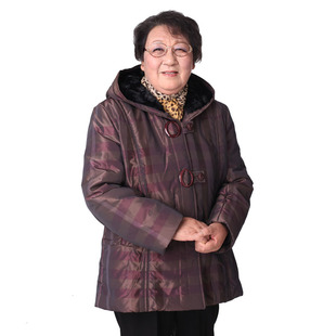  新款中老年女装 奶奶装妈妈装贵夫人羊毛驼毛棉衣棉服 神采福太太