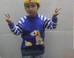 工编织儿童毛衣 宝宝保暖毛衣 男童毛线毛衣 <em>手织</em>