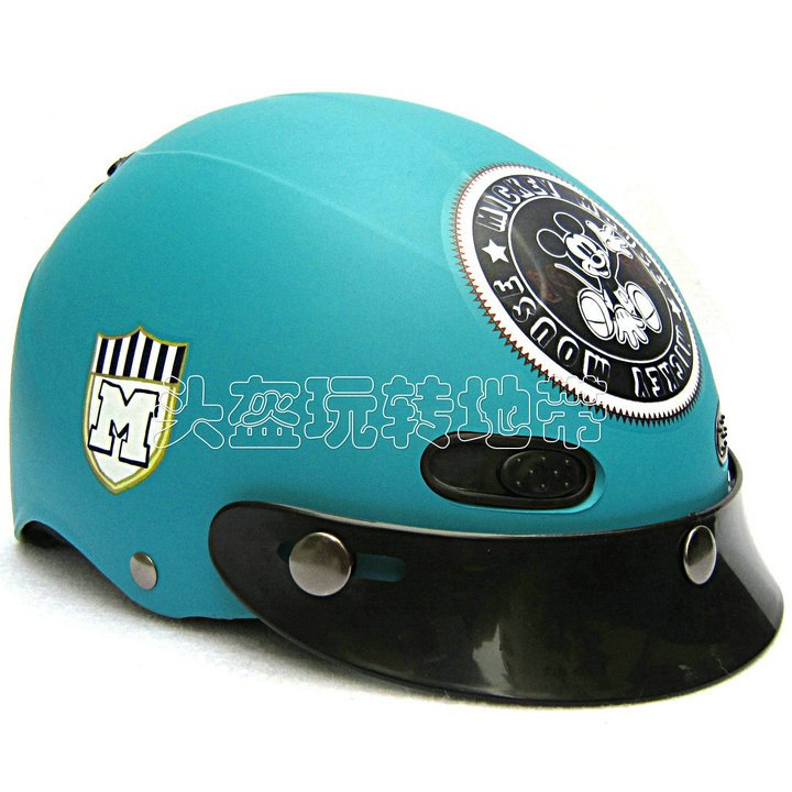 Купить мото шлем 双皇冠 台湾evo头盔 米奇 亚蓝 哈雷头盔 摩托车头盔 雪盔 helmet in Taiwan в