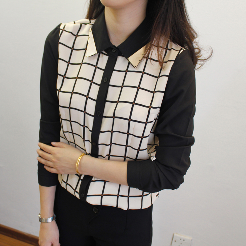 翻领加厚雪纺衬衫...