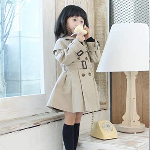  淘金币 韩版春秋童装女童衣服外套公主大衣儿童开衫宝宝风衣