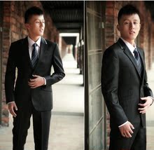 男士西装修身西服套装 春夏男装结婚新郎伴郎礼服商务韩版小西装