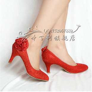 Wedding shoes new 2011 bridal wedding shoes round shallow fashion  with women in CHEONG-Sam shoe