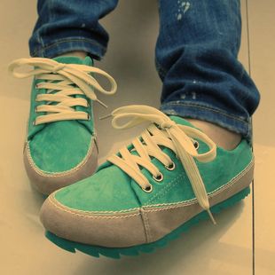  单鞋系带英伦圆头潮复古休闲鞋女式平跟鞋特价平底鞋撞色新款韩版