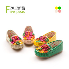 五粒豆2012春款彩色女童公主单鞋新品韩版花朵精品童鞋23-32码