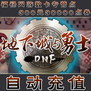 地下城与勇士点卡/DNF点卡/DNF点券/DNF300元30000点券★自动充值