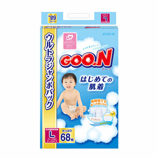 大王维E呵护大包纸尿裤L68(VE升级版)68片(9-14KG)