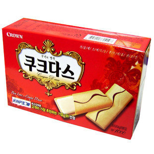  韩国原装进口 韩国饼干CROWN 可拉奥 奶油蛋卷食品