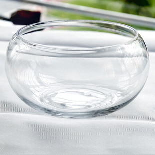 圆口水培瓶子 透明玻璃花瓶 桌面水培花瓶玻璃器皿鱼缸鼓缸花瓶