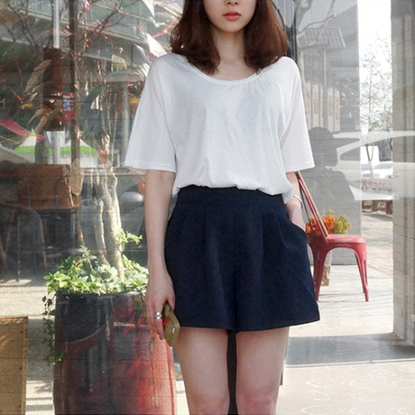 春夏季<em>短裤</em>女 宽松显瘦<em>A型</em>热裤松紧腰<em>阔腿裤</em>百